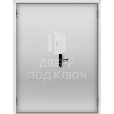 Двупольная серая противопожарная глухая дверь EIS ДПК-18008