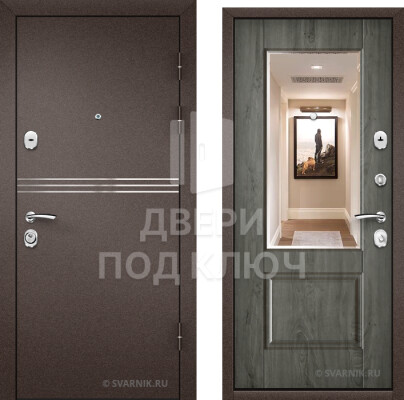 Входная трехконтурная металлическая дверь в коттедж ДПК-8809