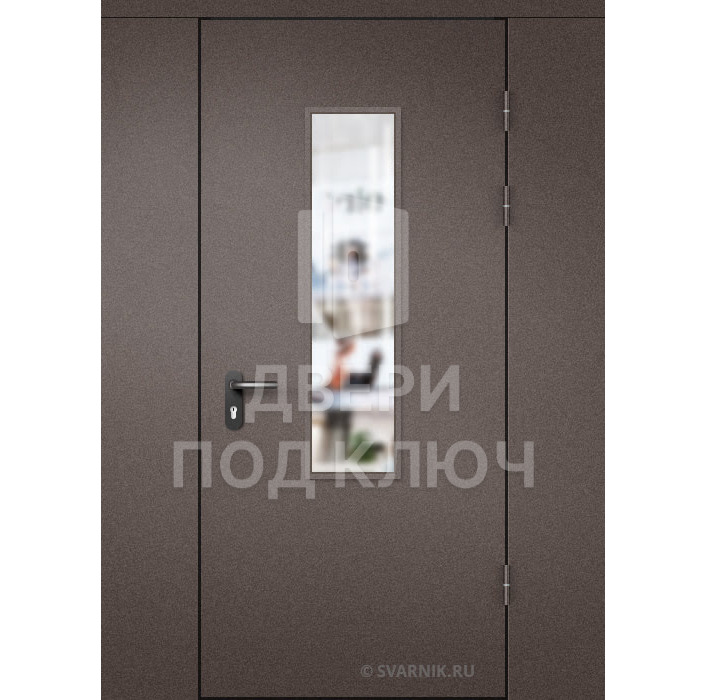 Остекленная дверь с перегородкой порошок-МДФ ДПК-14829